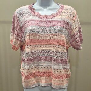 NWT - Nanette Lepore M Pink/Lilac striped sweater